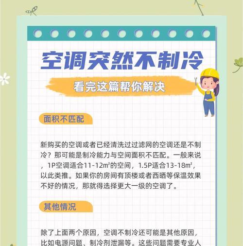 空调不制冷,原因大揭秘(揭开空调不制冷的“面纱”) 空调不制冷,原因大揭秘(揭开空调不制冷的“面纱”)
