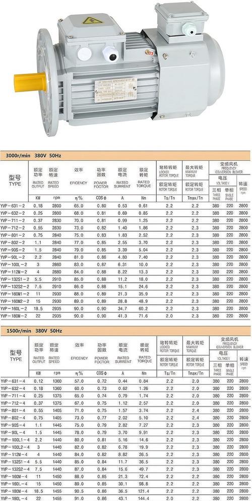 变频电机的型号和参数解析（深入探究变频电机的关键性能指标）