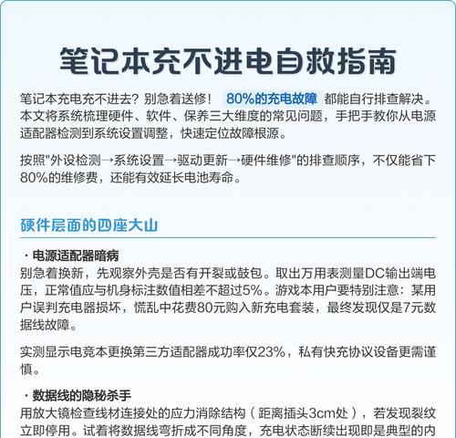笔记本电脑无法充电原因分析与解决方案(掌握这5个关键点) 笔记本电脑无法充电原因分析与解决方案(掌握这5个关键点)