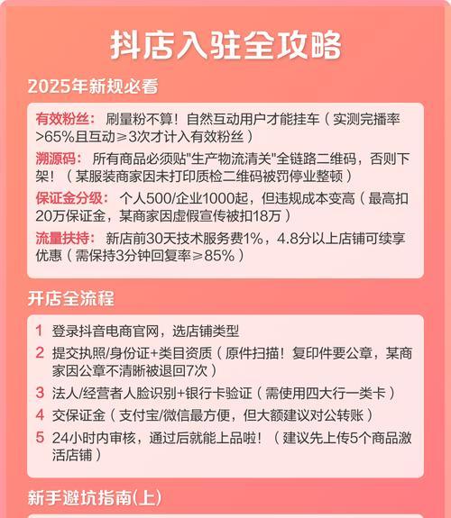 以抖店入住条件详解(了解入驻抖音直播电商平台的各项条件) 以抖店入住条件详解(了解入驻抖音直播电商平台的各项条件)